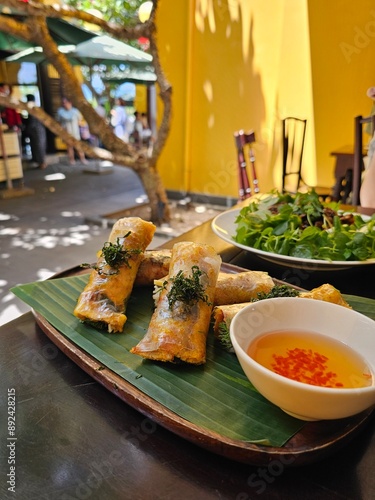 vietnam food traditional ricepaper roll salad