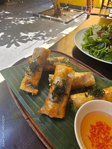 Canvas Print vietnam food traditional ricepaper roll salad