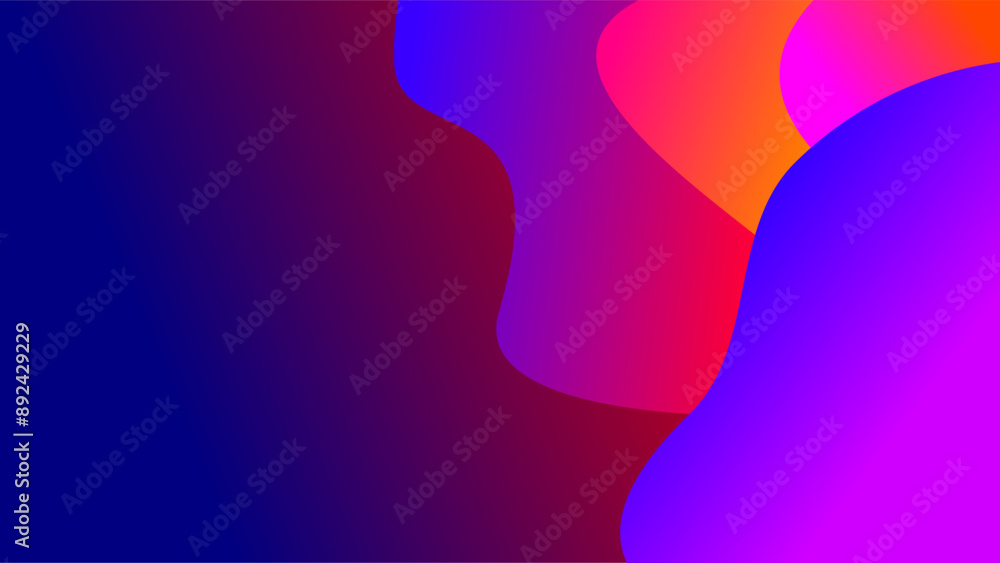 Orange reddish pink blob shapes over dark blue red purple background Orange reddish pink blob shapes over dark blue red purple background