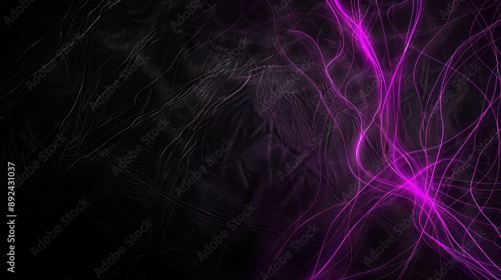 Plexus of glowing purple lines on a black velvet background, luxurious and modern with text space Plexus of glowing purple lines on a black velvet background, luxurious and modern with text space