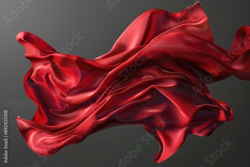 A red cloth flies through the air, with a sense of movement and energy