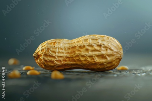 Wallpaper Mural A close-up shot of a single peanut sitting on a table Torontodigital.ca