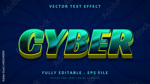 Gradient Modern Cyber Editable Text Effect Design