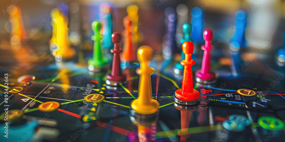 Capital Gains Strategy: A strategist's board with colored pins and arrows, surrounding a chart. Capital Gains Strategy: A strategist's board with colored pins and arrows, surrounding a chart.