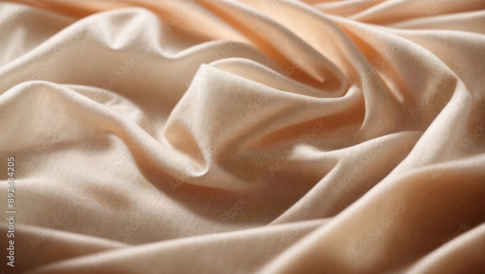 Fototapeta premium Golden Silk Drapery: Luxurious folds of shimmering, golden silk drape elegantly, creating a sensual and sophisticated backdrop. 