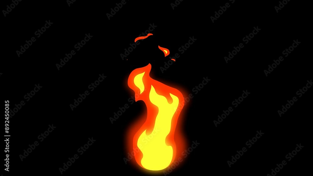 Fire flame tourch looping 2D animation with alpha channel