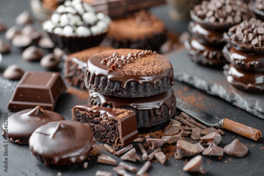 Chocolate Delights: A Close-up View of Decadent Treats Chocolate Delights: A Close-up View of Decadent Treats