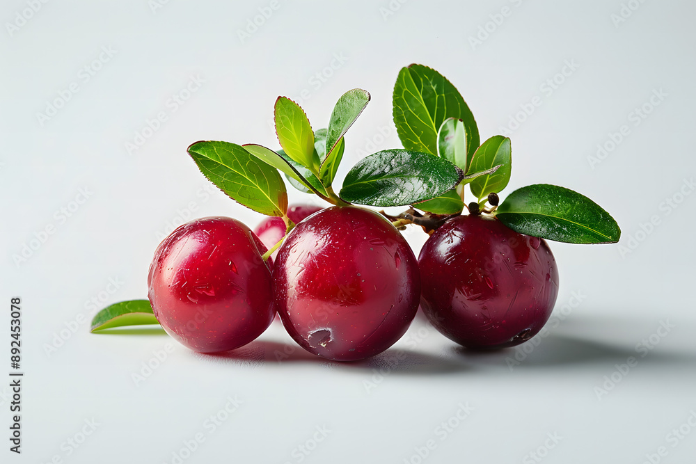 Whole Lingonberry fruit on a white background Whole Lingonberry fruit on a white background