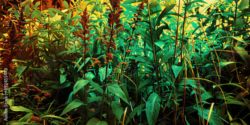 The Creeping Chaos: A group of wild plants, slowly overtaking a once-orderly garden photo