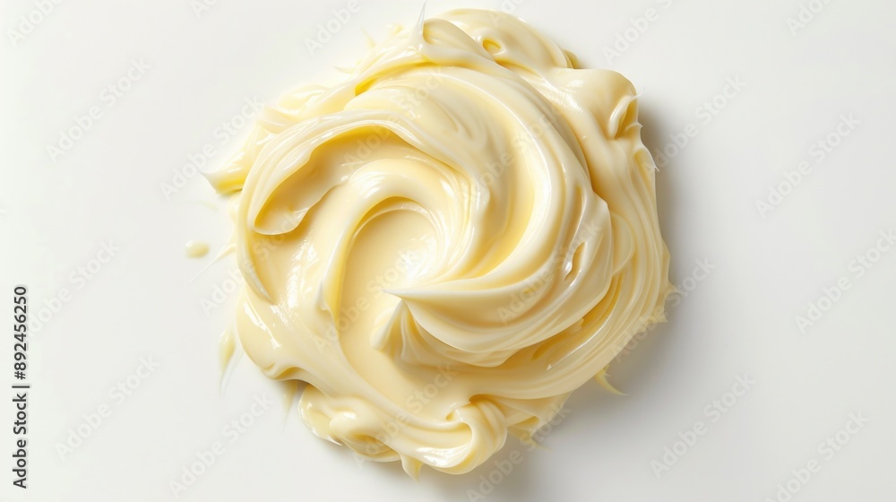 A beautiful swirl of cream on a white surface, great for food or interior design images A beautiful swirl of cream on a white surface, great for food or interior design images