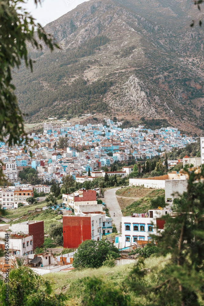 Fototapeta premium Nestled in the Rif Mountains of northern Morocco, Chefchaouen, often called the 