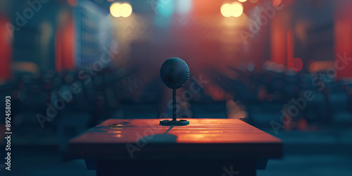 The Press Conference Podium: A microphone stand, waiting for the next politician to address the media