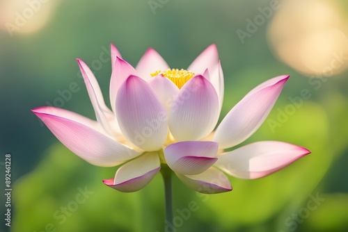 American lotus bokeh background, AI Generated photo