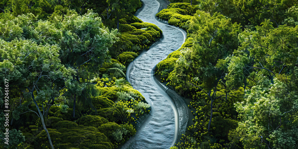 The Prudent Path to Profits: A meandering river-like chart, showcasing a carefully considered investment strategy The Prudent Path to Profits: A meandering river-like chart, showcasing a carefully considered investment strategy