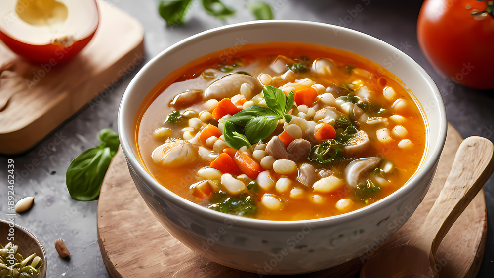 Produce a detailed, realistic illustration of Texture Of Soup Produce a detailed, realistic illustration of Texture Of Soup