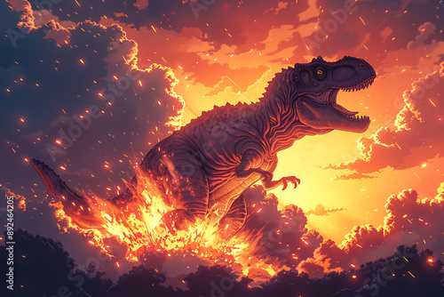 A huge impact of a meteorite that fell on the earth 66 million years ago, which led to the extinction of the dinosaurs and drastic changes in the Earth's environment