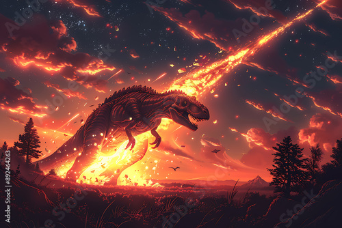 A huge impact of a meteorite that fell on the earth 66 million years ago, which led to the extinction of the dinosaurs and drastic changes in the Earth's environment