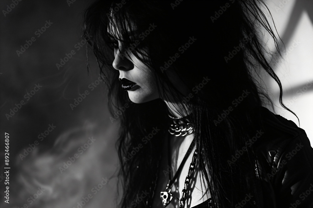 portrait of a creepy dark gothic figure with long black hair portrait of a creepy dark gothic figure with long black hair