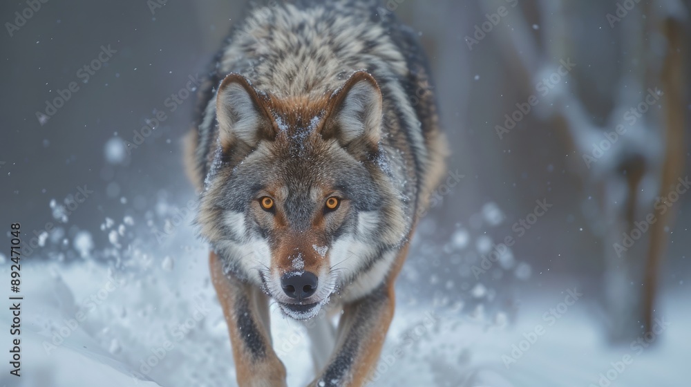 A fierce wolf moves silently through the snowy terrain, its gaze unwavering and determined. The icy landscape accentuates the wolf’s predatory instincts and the harsh beauty of its environment. A fierce wolf moves silently through the snowy terrain, its gaze unwavering and determined. The icy landscape accentuates the wolf’s predatory instincts and the harsh beauty of its environment.