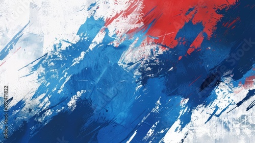 Abstract blue, white and red background with grunge brush strokes. textures for poster and web banner design, perfect for extreme, sportswear, racing, football, motocross	