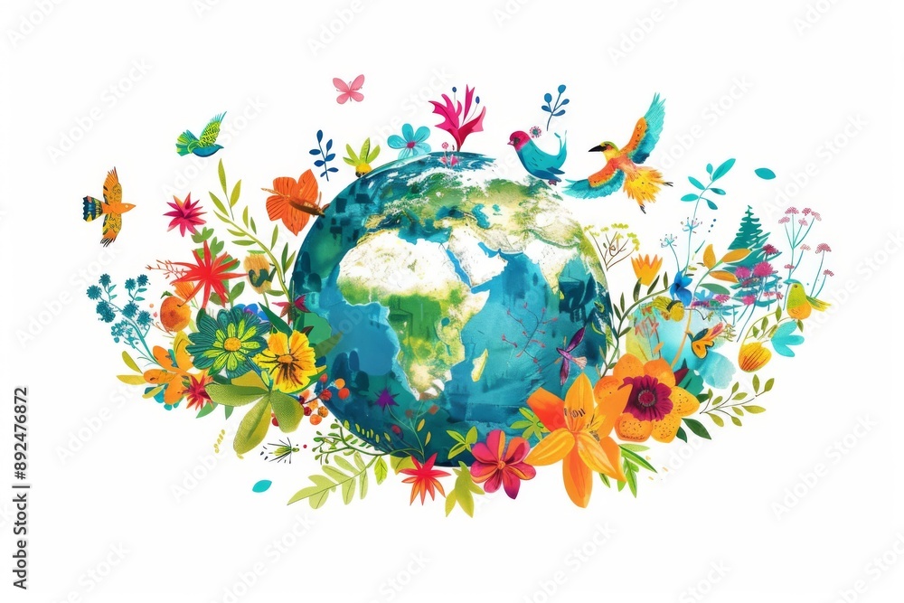 A stunning depiction of Earth's natural beauty, teeming with life and color. Celebrating the diversity of our planet's ecosystems and inhabitants. A stunning depiction of Earth's natural beauty, teeming with life and color. Celebrating the diversity of our planet's ecosystems and inhabitants.