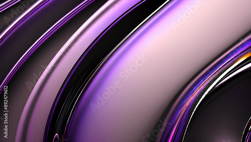 captivating texture: abstract background with smooth undulating lines, shimmering purple and violet hues, evoking liquid metal and futuristic glossy surface