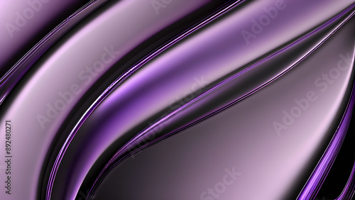 captivating texture: abstract background with smooth undulating lines, shimmering purple and violet hues, evoking liquid metal and futuristic glossy surface