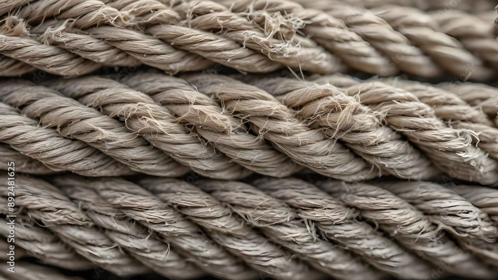 Macro Shot of Weathered Rope Fibers with Rough Texture and Frayed Ends Macro Shot of Weathered Rope Fibers with Rough Texture and Frayed Ends
