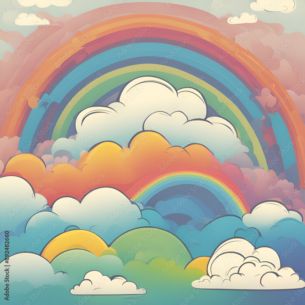 rainbow and clouds