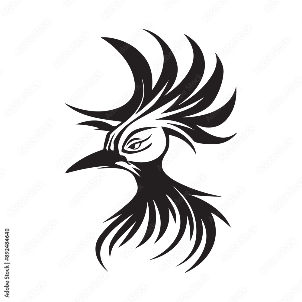 Hoatzin Bird logo design Stock Illustrations . black and white Hoatzin Bird isolated on white Hoatzin Bird logo design Stock Illustrations . black and white Hoatzin Bird isolated on white