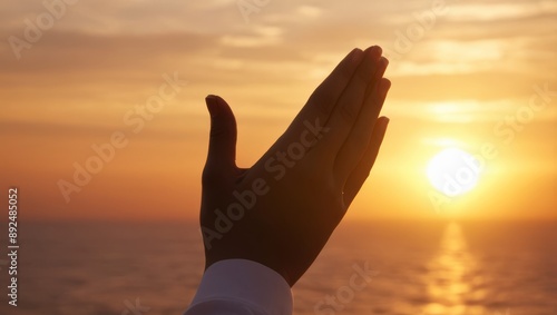 Hands to heaven praise and worship