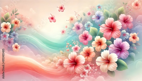 ハイビスカスの夢背景