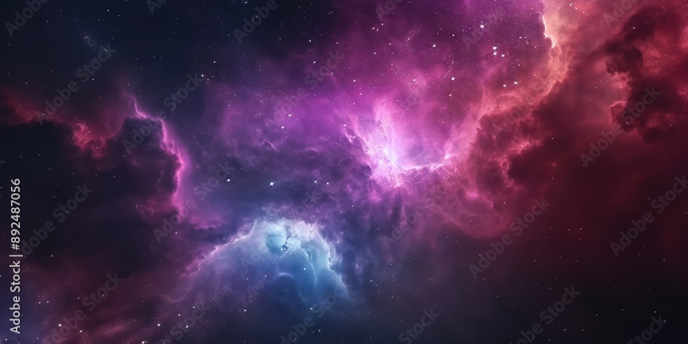 Obraz premium Colorful space galaxy cloud nebula. Stary night cosmos. Universe science astronomy. Supernova background wallpaper created by ai