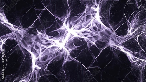 bstract pattern of glowing white and deep purple lines on a black canvas, creating a visually stunning space for text