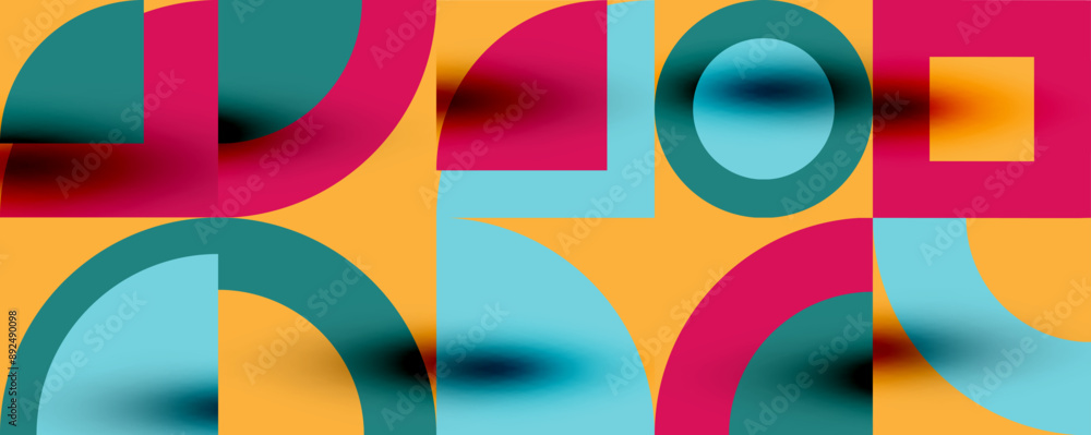 Neo memphis geometric pattern with circles, squares. Pop art abstract background for covers, banners, flyers and posters and other templates Neo memphis geometric pattern with circles, squares. Pop art abstract background for covers, banners, flyers and posters and other templates