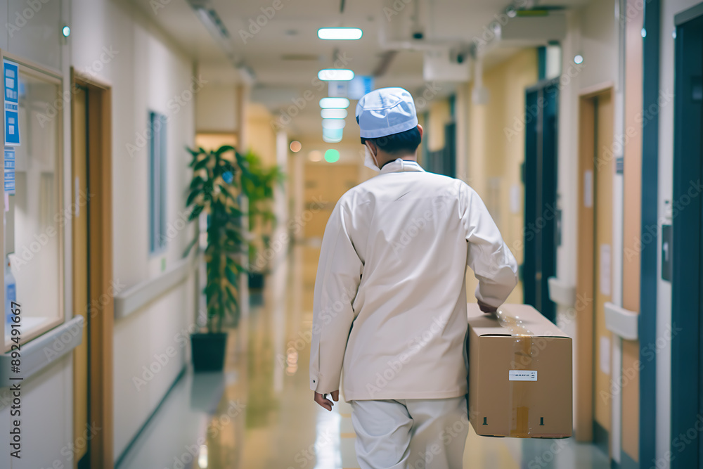 A courier delivers medical supplies to a healthcare facility, emphasizing the critical role of timely and reliable delivery services in the healthcare sector, ensuring essential medical needs are met A courier delivers medical supplies to a healthcare facility, emphasizing the critical role of timely and reliable delivery services in the healthcare sector, ensuring essential medical needs are met