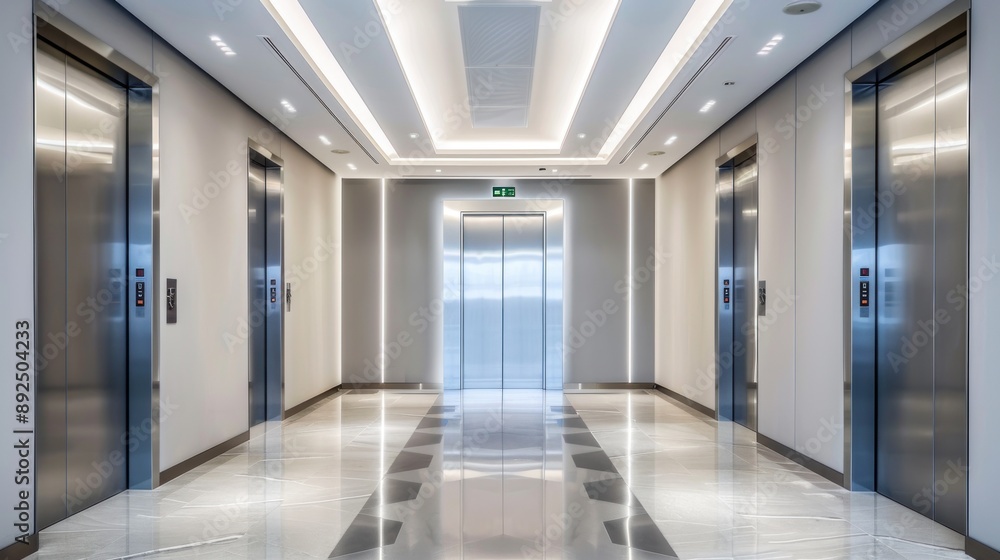Obraz premium Elevator Doors in Office Building