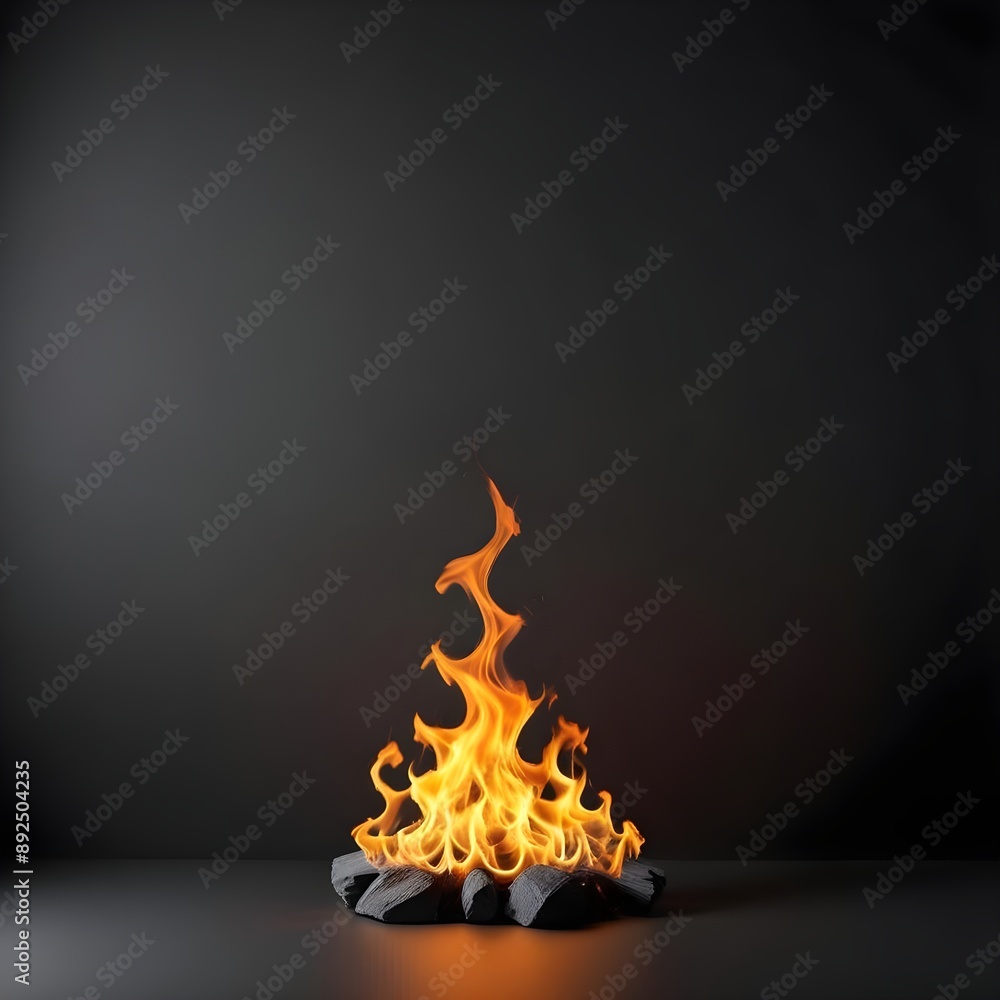 Fototapeta premium Fire mockup background dark