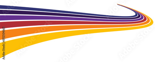 Abstract colorful 70s background vector. Vintage retro wallpaper with rainbow stripes and wavy lines. A 1970 color illustration suitable for posters, banners, decorative items and wall art.