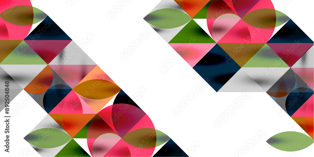 Triangles, round triangles and circles techno art. Vector Illustration For Wallpaper, Banner, Background, Card, Book Illustration, landing page Triangles, round triangles and circles techno art. Vector Illustration For Wallpaper, Banner, Background, Card, Book Illustration, landing page