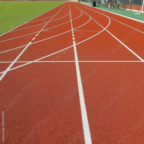 Running track in a stadium