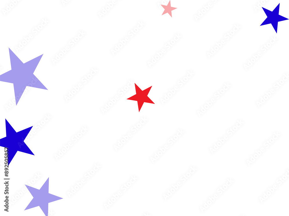 backdrop Vector Illustration, Blue and Red 4th of July Stars sparkles isolated on white. backdrop Vector Illustration, Blue and Red 4th of July Stars sparkles isolated on white.