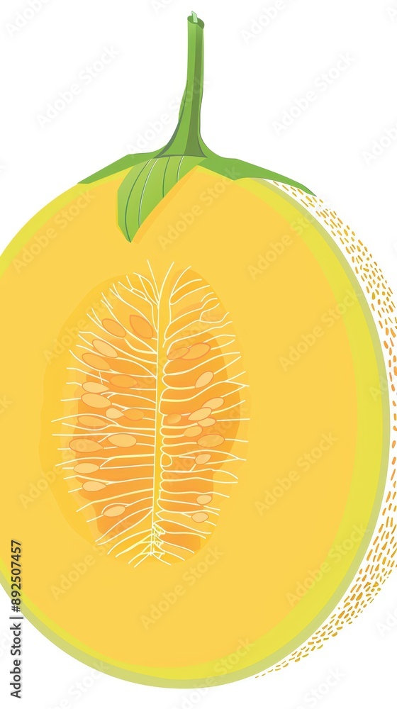 A simple illustration of a cantaloupe, with only one in the center of the image, is a symbol of art. Dynamic on a clean white background. A simple illustration of a cantaloupe, with only one in the center of the image, is a symbol of art. Dynamic on a clean white background.