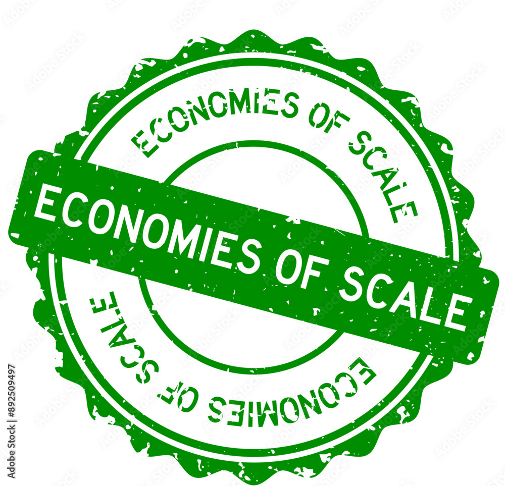 Grunge green economies of scale word round rubber seal stamp on white background Grunge green economies of scale word round rubber seal stamp on white background