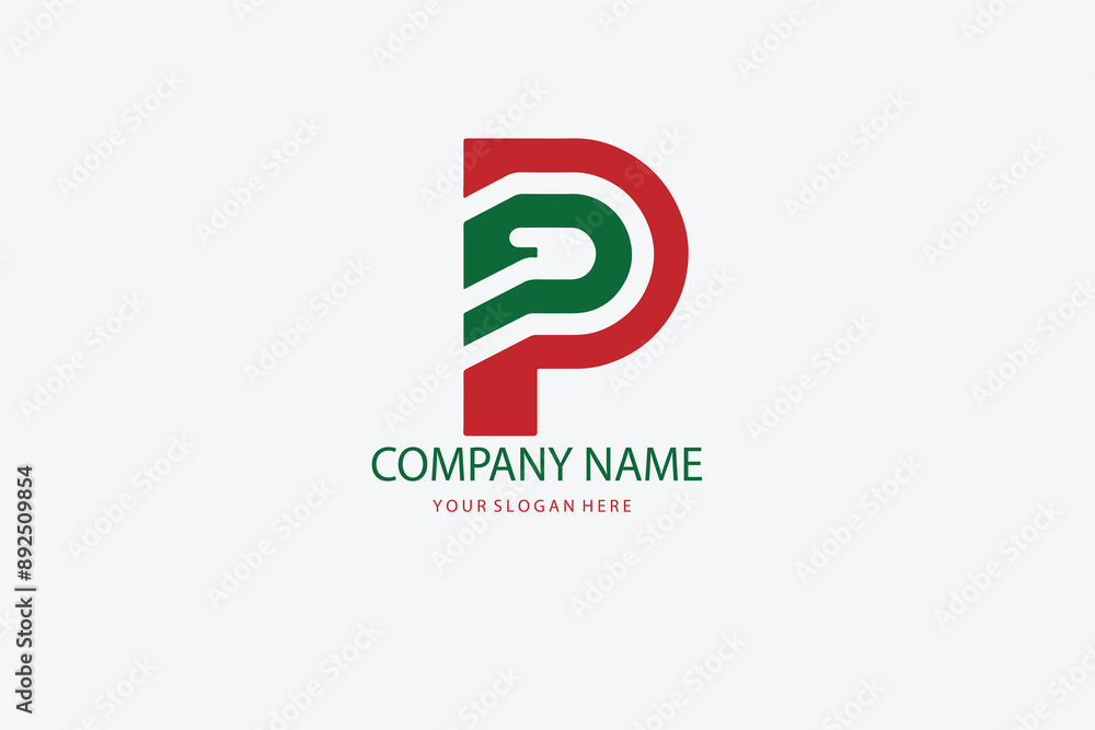 Letter P heart simple modern logo Letter P heart simple modern logo