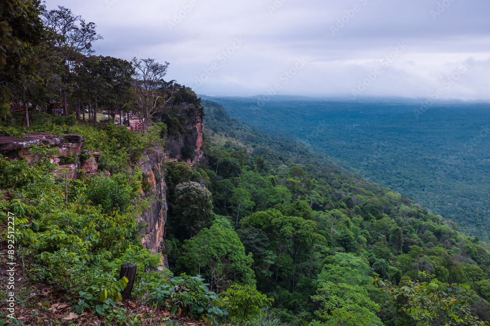 Landscape of Mo E Daeng Cliff, Phra Wihan National Park border of Thailand and Cambodia, Sisaket province,Thailand. Landscape of Mo E Daeng Cliff, Phra Wihan National Park border of Thailand and Cambodia, Sisaket province,Thailand.