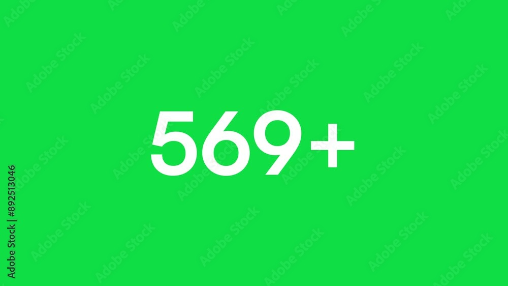 Number counter 0 to 1000, 2000, 3000, 4000, 5000, 6000, 7000, 8000, 9000, 10000 plus progress indicator on chroma key green screen alpha channel background Number counter 0 to 1000, 2000, 3000, 4000, 5000, 6000, 7000, 8000, 9000, 10000 plus progress indicator on chroma key green screen alpha channel background