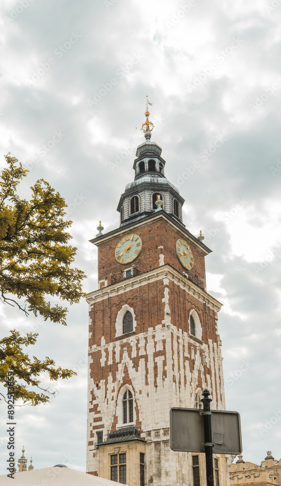 Krakow city center on the morning. Travel to poland concept. Krakow city center on the morning. Travel to poland concept.