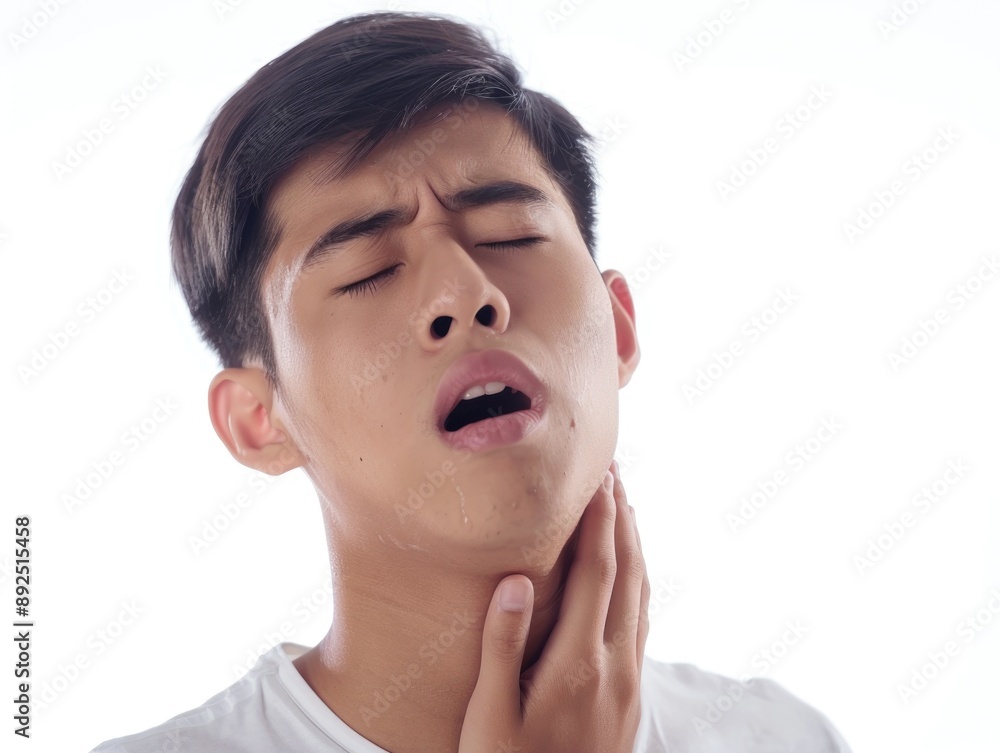 A person sitting with their eyes closed and hands on their chest, in a pose of meditation A person sitting with their eyes closed and hands on their chest, in a pose of meditation