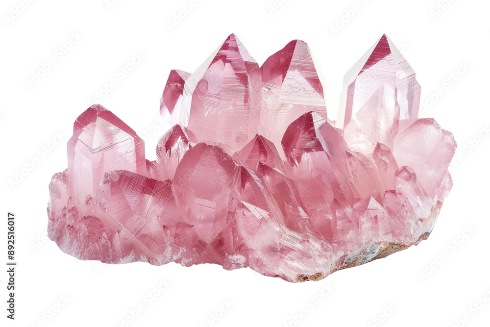 Rose Quartz Crystal Cluster Isolated on a white background. Rose Quartz Crystal Cluster Isolated on a white background.